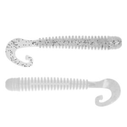 Силиконовая приманка Helios Credo Long Body 2,95"/7,5 см White & Sparkles 12шт. (HS-9-002)