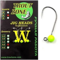Вольфрамовая джиг-головка Trout Zone цвет шартрез крючок №8 пр. 0,78 диаметр 3,0