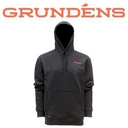 Grundens Displacement DWR Hoodie Logo Anchor, Black