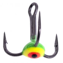 Крючок-тройник для приманок Lucky John 01SET с каплей цвет. 5шт. набор