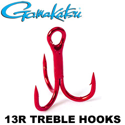 Gamakatsu 13R Treble Hooks Red