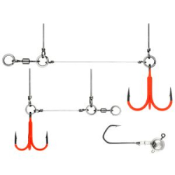 Оснастка цветной стингер для джиг-головки Vido Craft Stinger Eye Jig размер SS