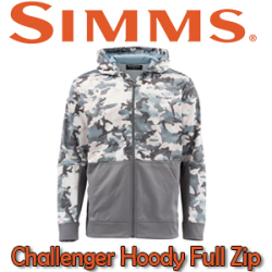 Simms Challenger Hoody - Full Zip, Hex Flo Camo Grey Blue