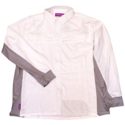 Рубашка Kosadaka Ice Silk Sunblock белая с карманами, р-р XXL, UV защита, вентил., дл.рукав