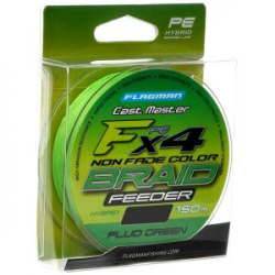 Шнур Flagman Cast Master Feeder Braid F4 150м Fluo Green 0,16мм 9,4кг 21lb