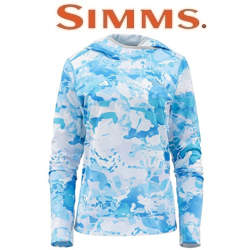 Simms Women's Solarflex UltraCool Hoody Cloud Camo Blue