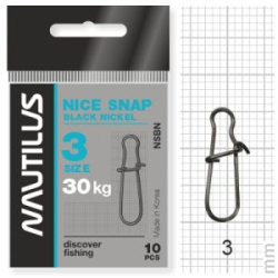 Застежка Nautilus Nice Snap black nickel size # 3 тест 30кг