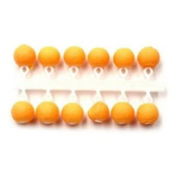 Микробисер "Яман" Шар, d-4 мм, цв. флуор. оранжевый, подвеска короткая (уп. 12 шт.)