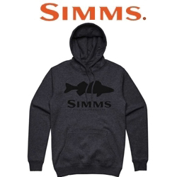 Simms Walleye Logo Hoody, Charcoal Heather