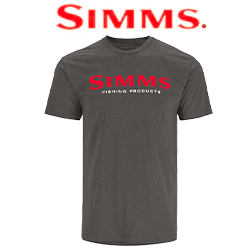 Simms Logo T-Shirt, Simms Orange/Charcoal Heather