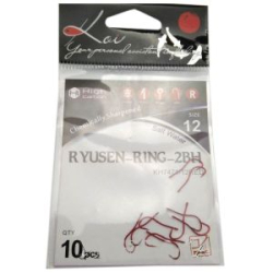 Крючок Koi Ryusen-Ring-2BH, размер 6 (INT), цвет RED (10 шт.)