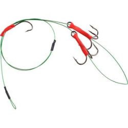 Поводок стальной комбинированный Mikado X-Plode с 2-мя тройн. №1 и крюч. №2 (уп.2 шт.) (Арт.ZG11-021)