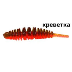 Силиконовая приманка Kosadaka Leech 42, банка (10шт), запах креветки, цвет DGR