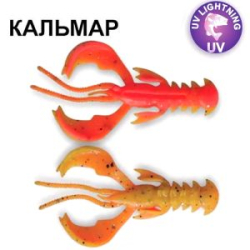Силиконовая приманка Crazy Fish Nimble 4" 43-100-15d-6-V кальмар цв. fire orange (огненный апельсин)