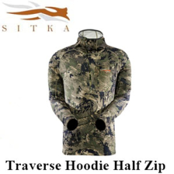 Sitka Traverse Hoodie Half Zip Ground Forest