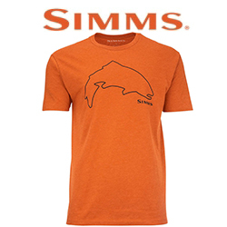 Simms Trout Outline T-Shirt, Adobe Heather