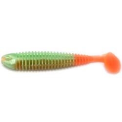 Силиконовая приманка Boroda Baits Shemaya 85 mm ЗЕЛЕНЫЙ ПЕРЛАМУТР/ЯРКО-ОРАНЖЕВЫЙ (Green Pearl/Fire Orange)
