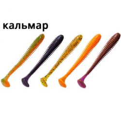 Силиконовая приманка Crazy Fish Vibro Worm 4'' 75-100-M121-6 кальмар цв. MIX M121
