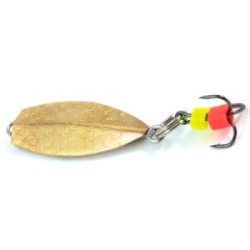 Блесна вертикальная "ЯМАН" Пуля c тройником, размер 25 мм, вес 3,6 г, цвет никель/латунь