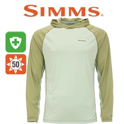 Simms Bugstopper Solarflex Hoody, Lt. Green/Sage Heather