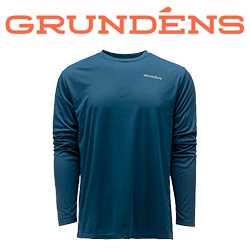 Grundens Drift Boat LS Tech Tee, Blue Abys