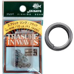 Кольцо заводное Jespa No.806 Split Ring Black, 20lb., #2