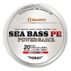 Шнур плетеный Toray SeaBass PE Power Game 8 Braided [Natural] 150m #0.6 (12lb)