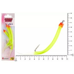 Крючок оснащенный кембриком HIGASHI Gummi Makk #6/0 (set-3pcs) (#03 Yellow)