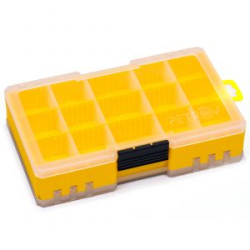 Коробка рыболовная Fishka Petrov "Универсальная" двусторонняя малая (желтая)