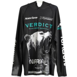 Лонгслив с капюшоном Volga Baits Dichka! PAL25 #Black/White&Azure р.52