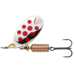 Блесна вращающаяся Abu Garcia Fast Attack 4.5гр. цв. Silver/Red Dots