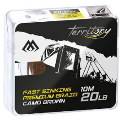 Поводочный плетеный шнур Mikado Territory Fast Sinking Premium Braid 10m 30LB (AMC-FSPB30/CB)