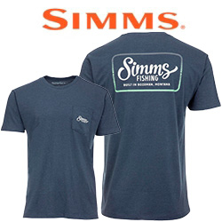 Simms Two Tone Pocket Tee, Navy Heather