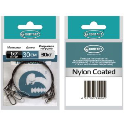 Поводок Контакт 1х7 Т30 кг L30 см (10пак*2шт)