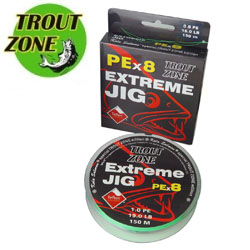 Trout Zone PEx8 Extreme Jig 150m Fluo Green