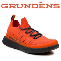 Grundens Sea Knit Boat Shoe, Red Orange