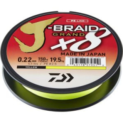 Леска плетеная Daiwa J-Braid Grand X8 150m Yellow 0.18mm