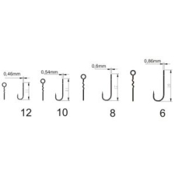 Одинарный крючок Crazy Fish Round Bent Fixative Shank RBFS-6 10шт