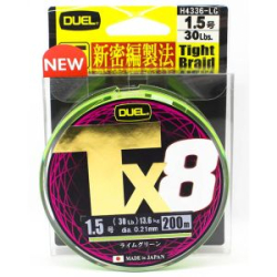 Плетеный шнур Duel PE Tx8 200м Lime Green #1,0 (0,17мм) 9,5kg