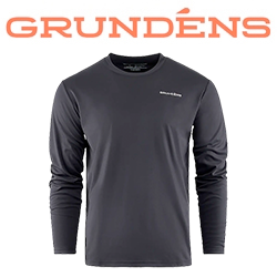 Grundens Bait Ball LS Tech Tee, Black