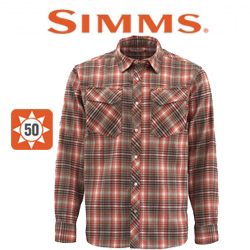 Simms Gallatin Flannel LS Shirt Simms Orange Plaid