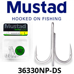 Mustad In-Line Treble Hooks 4X strong 36330NP-DS