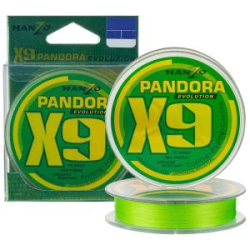 Плетёный шнур Hanzo Pandora Evolution x9 300м Green # 1.2 0,19мм 12.1кг