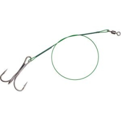 Поводок стальной Mikado X-Plode с тройником №2,1,1/0 (уп.60 шт.) вертлюг №5, зелёный (Арт.ZG11-013-60)