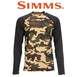 Simms Lightweight Baselayer Top, CX Woodland Camo