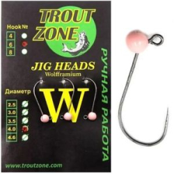 Вольфрамовая джиг-головка Trout Zone цвет розовый крючок №6 пр. 0,58 диаметр 3,0