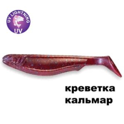 Силиконовая приманка Crazy Fish Slim Shaddy 3.2" 56-80-73-7 креветка+кальмар цв. blue ruby (синий рубин)