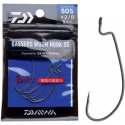 Крючок офсетный Daiwa Bassers Worm Hook SS SO 4/0