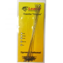 Поводок "Струна" с вертлюгом Leader Ice Fishing 15 см, 4 кг, упак. 10 шт.
