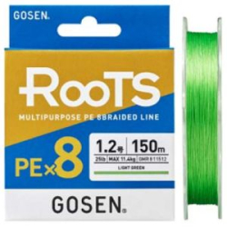 Шнур PE Gosen Roots PEx8 Light Green 150m #1.5 30LB.